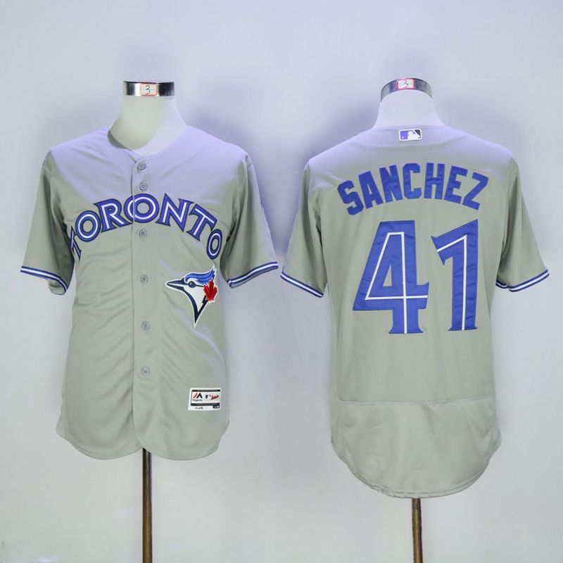 Men Toronto Blue Jays #41 Sanchez Grey MLB Jerseys